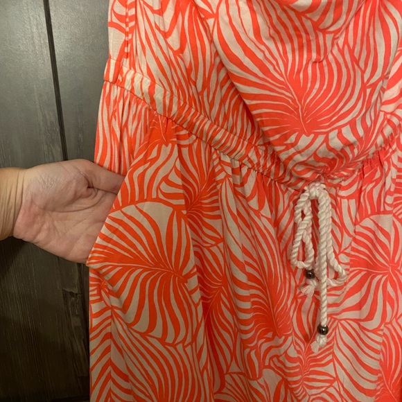 GAP Neon Pink and White Leaf print Maxi dress with pockets, NWT, sz XL - Picture 5 of 7